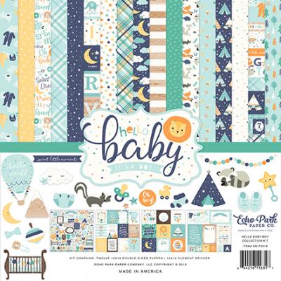 Echo Park Hello Baby Boy Designpapier - Collection Kit