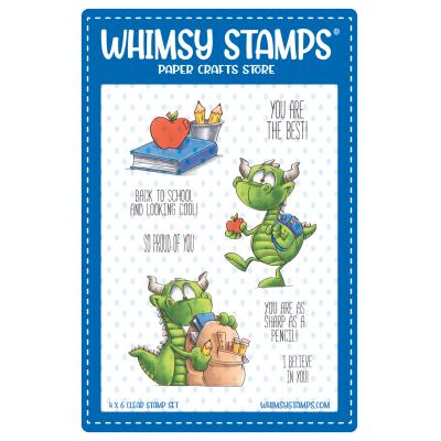 Whimsy Stamps Stempel - Back to School Dragons