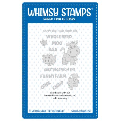 Whimsy Stamps NoFuss Masks - Barnyard Animals