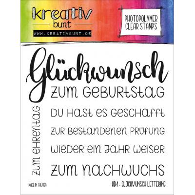 kreativbunt Clear Stamps - Glückwunsch Lettering