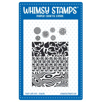 Whimsy Stamps Toner Card Front Pack - Slimline Retro Groovy