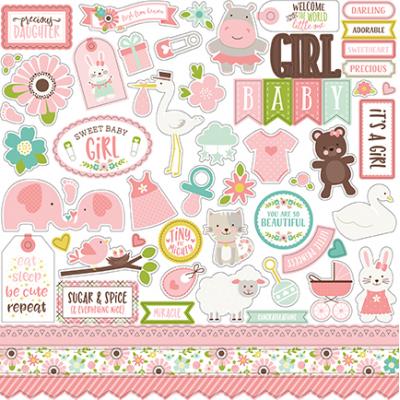 Echo Park Sweet Baby Girl Stickerbogen 12 x 12 Inch